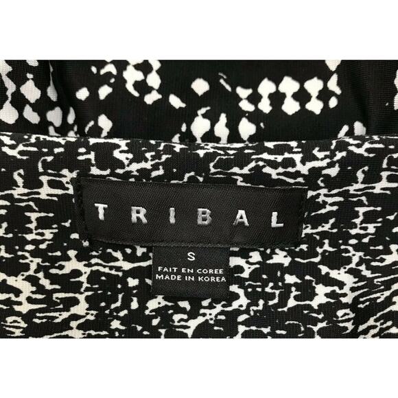 Tribal Dress Women's Small Black White Knit Snakeskin Graphic Night Out Goth - Picture 2 of 7